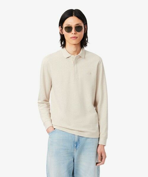 LACOSTE / ラコステ ポロシャツ | 比翼フロントロングスリーブポロシャツ(アイボリー)