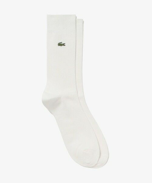 LACOSTE/ラコステ クロックエンブレム1×1リブニットソックス ホワイト 27.0cm LACOSTE/ラコステ クロックエンブレム1×1リブニットソックス ホワイト 27.0cm