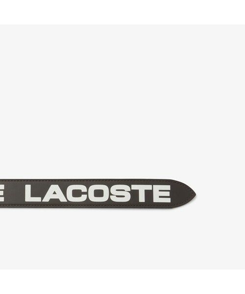 LACOSTE / ラコステ ベルト・サスペンダー | リピートブランドネームロゴレザーベルト | 詳細4
