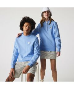 LACOSTE L!VEスクエア織ネームクルーネックスウェット