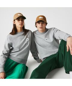 LACOSTE L!VEスクエア織ネームクルーネックスウェット