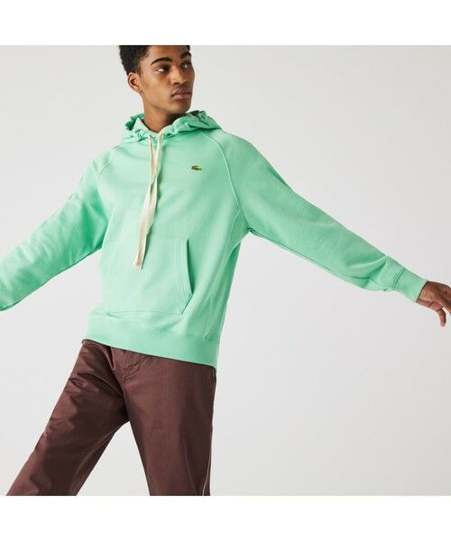 LACOSTE L!VEメタルワニロゴバッジスウェットパーカ