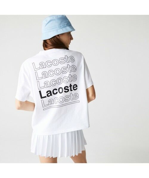 LACOSTE / ラコステ Tシャツ | LACOSTE L!VE ボクシーフィットブランドネームロゴTシャツ | 詳細2