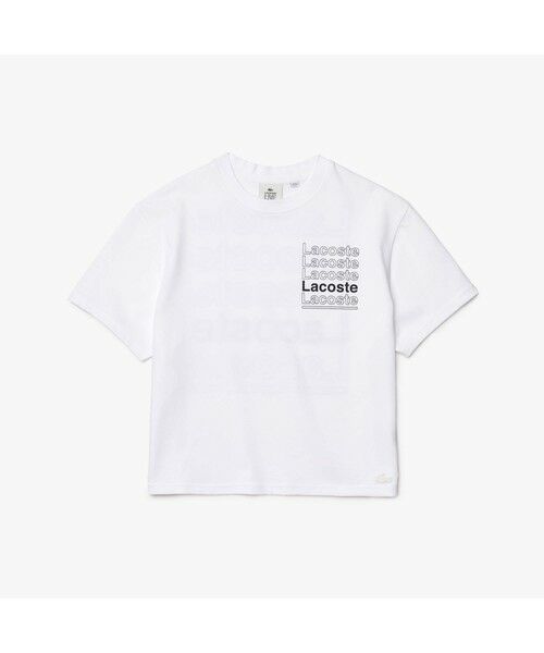 LACOSTE / ラコステ Tシャツ | LACOSTE L!VE ボクシーフィットブランドネームロゴTシャツ | 詳細4