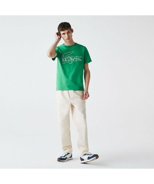 LACOSTE ビッグロゴ刺しゅうクルーネックスウェット+select