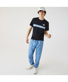 フロントボーダー切り替えクルーネックTシャツ