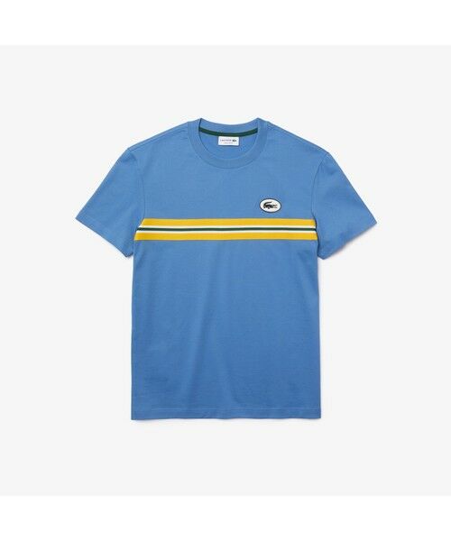 LACOSTE / ラコステ Tシャツ | フロントボーダー切り替えクルーネックTシャツ | 詳細4