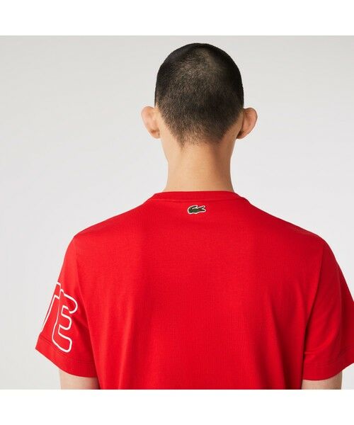 LACOSTE / ラコステ Tシャツ | アシンメトリービッグブランドネームロゴプリントTシャツ | 詳細14