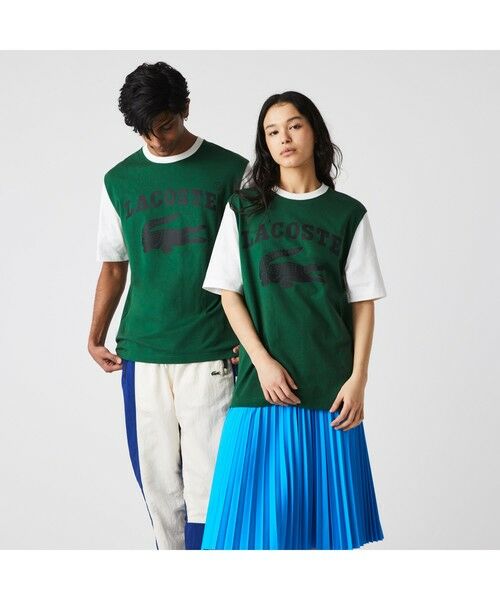 LACOSTE / ラコステ Tシャツ | ラコステライブ スリーブ切り替えボーダーTシャツ | 詳細9