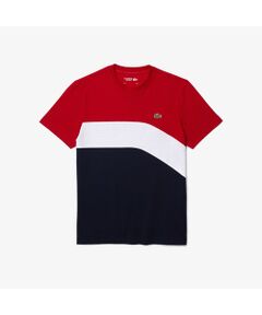 アシンメトリー切り替えコットンドライTシャツ