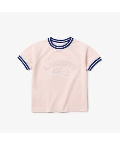 ステッチラージクロック　ガールズ鹿の子地Tシャツ