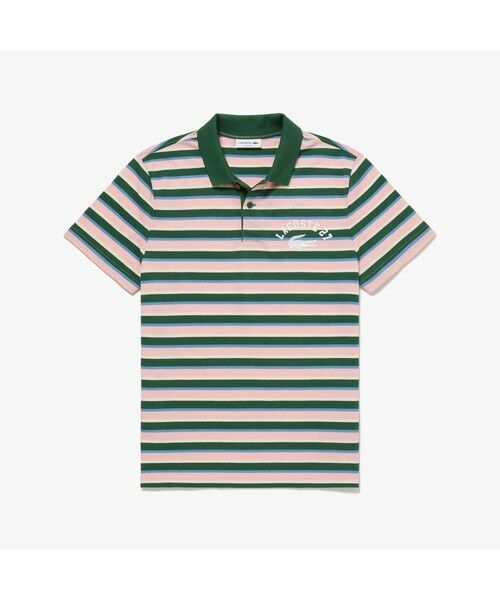 LACOSTE / ラコステ ポロシャツ | カレッジロゴプリントボーダーポロシャツ | 詳細4