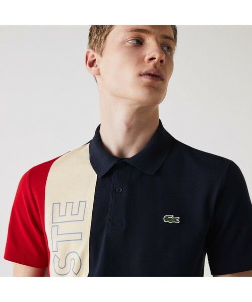 ラコステ LACOSTE L!VE カラーブロッキングポロシャツ