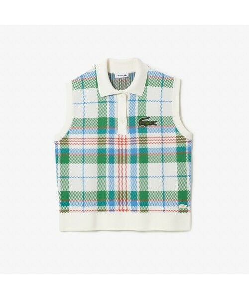 LACOSTE / ラコステ ベスト | タータンチェックコットンニットポロベスト | 詳細3