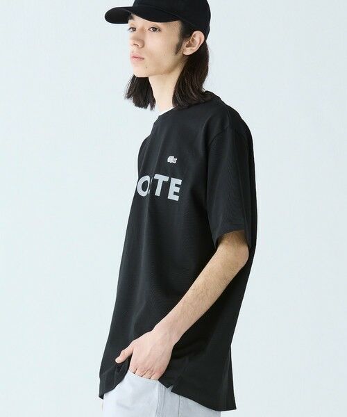 LACOSTE / ラコステ Tシャツ | ヘビーウェイトブランドネーム ラバープリント ロゴ半袖Tシャツ | 詳細1