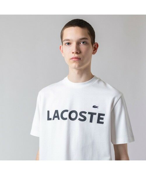 LACOSTE / ラコステ Tシャツ | ヘビーウェイトブランドネーム ラバープリント ロゴ半袖Tシャツ | 詳細14