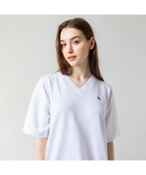 LACOSTE / ラコステ ニット・セーター | ワイドシルエットサマーニットVネックTシャツ | 詳細1