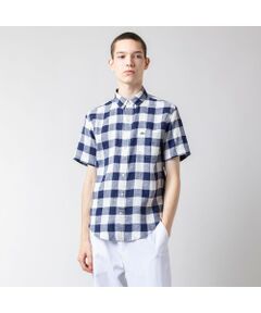 LACOSTE / ラコステ シャツ・ブラウス | リネンチェック半袖ボタンダウンシャツ