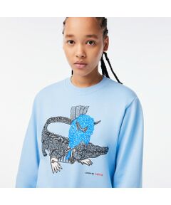 『Lacoste x Netflix』 アレンジワニロゴレディースクルーネックスウェット