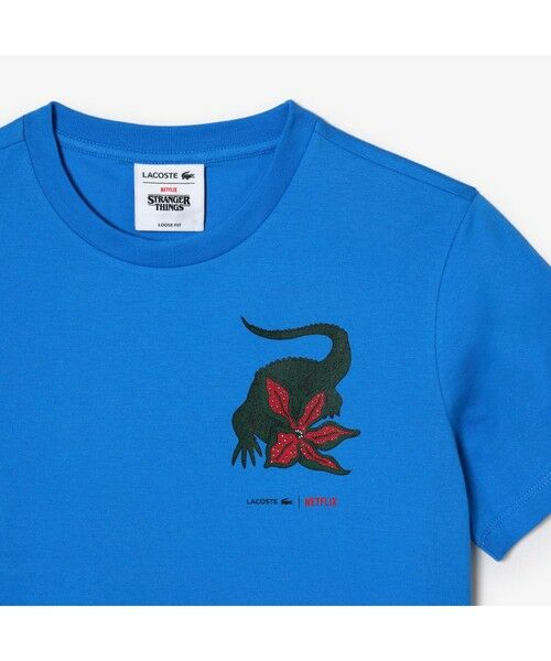 セール】 『Lacoste x Netflix』 アレンジワニロゴレディースTシャツ