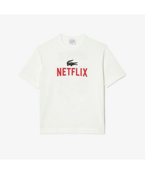 セール】 『Lacoste x Netflix』 バックプリントクルーネックTシャツ