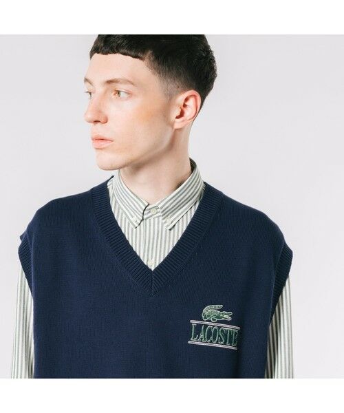 LACOSTE(ラコステ) Vネック ウールニットベスト メンズ トップス