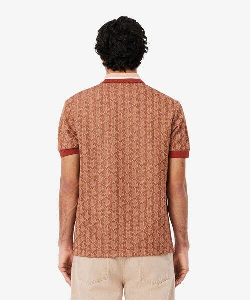 ラコステ LACOSTE モノグラムジャカード半袖ポロシャツ