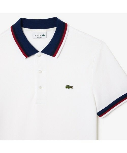 LACOSTE / ラコステ ポロシャツ | 配色ボーダーリブニット鹿の子地ポロシャツ | 詳細5