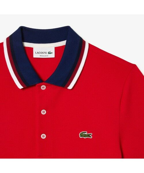 LACOSTE / ラコステ ポロシャツ | 配色ボーダーリブニット鹿の子地ポロシャツ | 詳細10