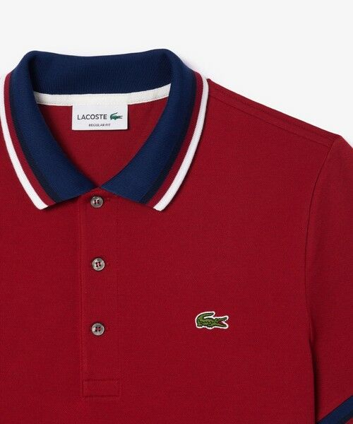 LACOSTE / ラコステ ポロシャツ | 配色ボーダーリブニット鹿の子地ポロシャツ | 詳細17
