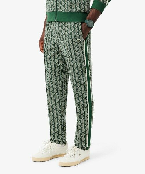 ラコステ　モノグラムジャカードパンツ ベージュ ラコステ LACOSTE モノグラムジャカードトラックジャケット