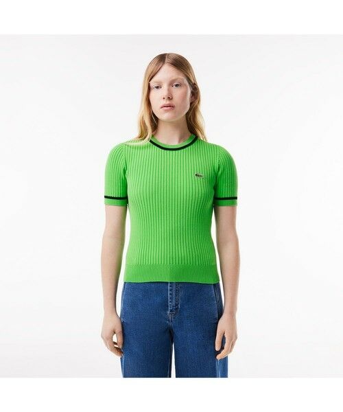LACOSTE / ラコステ ニット・セーター | クロップド丈 3Dニット半袖Tシャツ | 詳細7