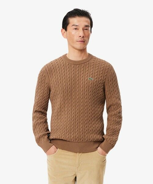 LACOSTE / ラコステ ニット・セーター | ケーブルニットセーター(ライトブラウン)