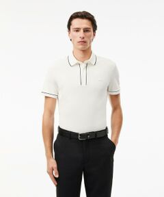 LACOSTE / ラコステ ポロシャツ | オーガニックコットン ストレッチ鹿の子 配色パイピング比翼ポロシャツ