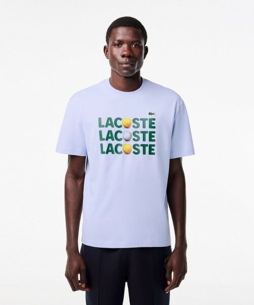 LACOSTE / ラコステ Tシャツ | ボールグラフィックプリントTシャツ(ライトブルー)