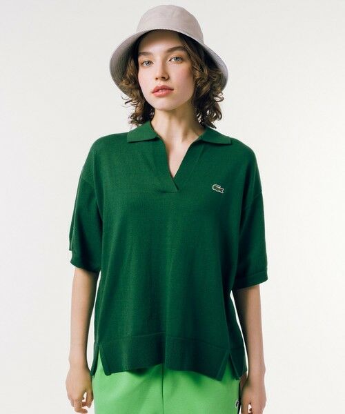 オーバーサイズ スキッパーニットポロシャツ （ポロシャツ）｜LACOSTE 