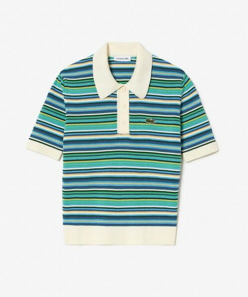 LACOSTE / ラコステ ポロシャツ | クロップド丈 マルチカラーボーダーニットポロシャツ | 詳細5