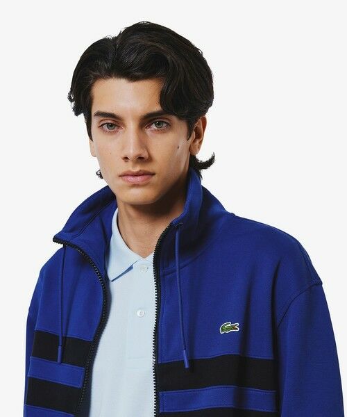 LACOSTE / ラコステ その他トップス | アシンメトリーボーダーハイネック ドローストリング 鹿の子地 トラックジャケット | 詳細3