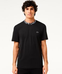 LACOSTE / ラコステ Tシャツ | オーガニックコットン ストレッチ ジャカードリブニットカラー ミニ鹿の子地半袖Tシャツ