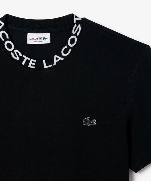 LACOSTE / ラコステ Tシャツ | オーガニックコットン ストレッチ ジャカードリブニットカラー ミニ鹿の子地半袖Tシャツ | 詳細4