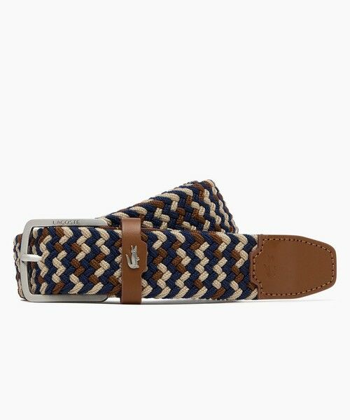 LACOSTE / ラコステ ベルト・サスペンダー | マルチカラーストレッチメッシュベルト（レッド）（ブラウン）