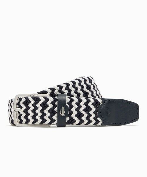 LACOSTE / ラコステ ベルト・サスペンダー | マルチカラーストレッチメッシュベルト（ブラック）（ネイビー）