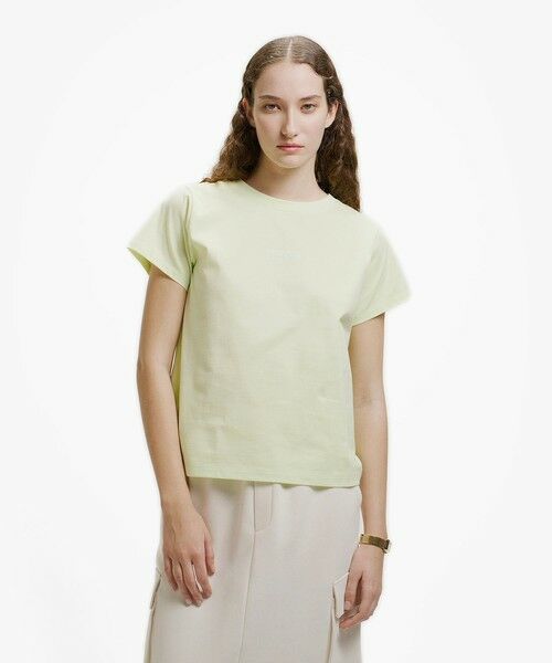 LACOSTE / ラコステ Tシャツ | コンパクトブランドネームロゴ半袖Tシャツ（ライトグリーン）