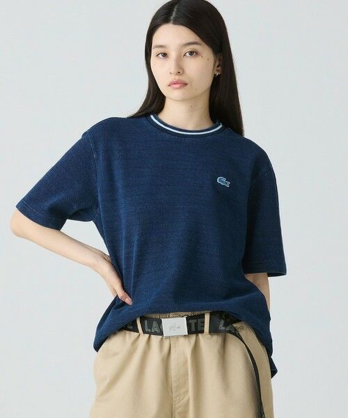 LACOSTE / ラコステ Tシャツ | 配色リブニットインディゴ鹿の子 半袖Tシャツ | 詳細13