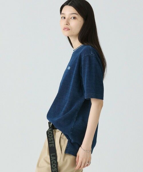 LACOSTE / ラコステ Tシャツ | 配色リブニットインディゴ鹿の子 半袖Tシャツ | 詳細14