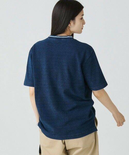 LACOSTE / ラコステ Tシャツ | 配色リブニットインディゴ鹿の子 半袖Tシャツ | 詳細15