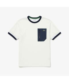 アウトドアジップポケット鹿の子地半袖Tシャツ