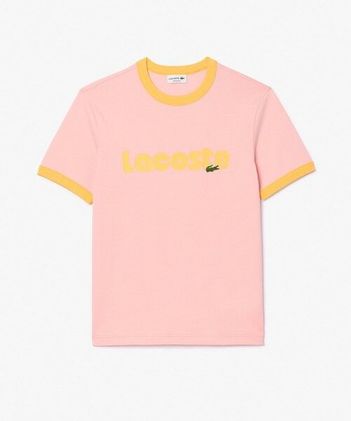 ラコステ LACOSTE ストライプクロップドシャツ （ピンク