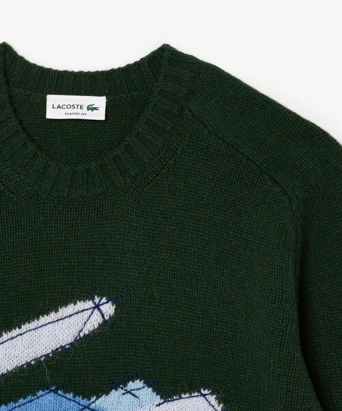 LACOSTE / ラコステ ニット・セーター | グラフィカルワニロゴジャカードニットセーター | 詳細1