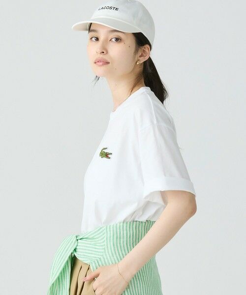 LACOSTE / ラコステ Tシャツ | シェニールワニロゴ オーバーサイズ半袖Tシャツ / ルーズフィットT | 詳細6